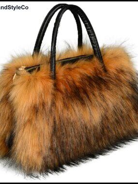 Faux Fur Hobo Bag Women Fuzzy Shoulder Purse Y2K Winter Makeup Travel Gift